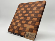 Load image into Gallery viewer, Walnut and Cherry Cutting Board Checkered Pattern (13 x 13 x 1/2)